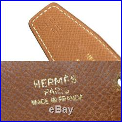 Auth HERMES Constance Reversible H Buckle Belt Leather Gold Brown #65 68EP983