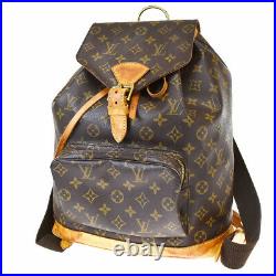 Auth LOUIS VUITTON Montsouris GM Backpack Bag Monogram Leather M51135 17BS623