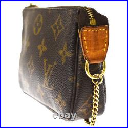 Auth Louis Vuitton Mini Pochette Accessoires Hand Bag Monogram M58009 34MI122