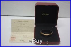 Authentic CARTIER Love Cuff Bangle Bracelet Solid 18K Rose Gold Size 17