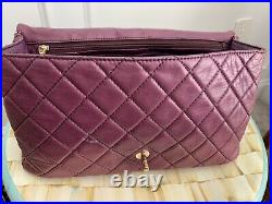 Authentic CHANEL Bag Classic Flap Gold Hardware Vintage Burgundy Purple Lambskin