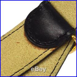 Authentic CHANEL CC Buckle Belt Black Gold Leather 65 France Vintage RK12985
