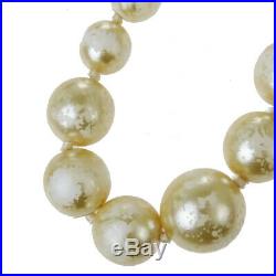 Authentic CHANEL CC Logo Imitation Pearl Pendant Necklace Gold 08V 66EX591
