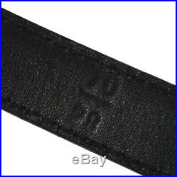 Authentic CHANEL Vintage CC Buckle Belt Black Gold Leather 70/28 AK31472