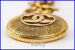 Authentic CHANEL Vintage CC Logos Medallion Gold Chain Pendant Necklace #26171