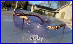 Authentic Cartier C Decor Micropaved CT0556S Buffs Buffalo Sunglasses