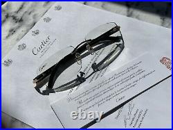 Authentic Cartier C Decor Sunglasses Black Buffalo Horn Gold Buffs CT0046S 004