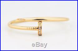 Authentic Cartier Juste Un Clou Nail Bracelet 18k Pink Gold Diamonds Size 18
