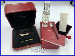 Authentic Cartier Love Bracelet Bangle 18K YG Size 17 CM Yellow Gold Mint