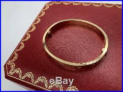 Authentic Cartier Love Bracelet Bangle 18K YG Size 17 CM Yellow Gold Mint