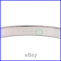Authentic Cartier Love Bracelet Bangle K18WG Size #17 White Gold Used F/S