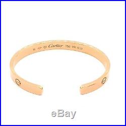 Authentic Cartier Love Bracelet Cuff Rose Gold Size 16cm