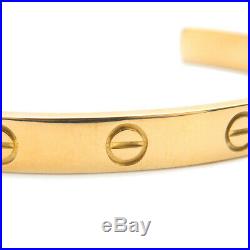 Authentic Cartier Love Bracelet Open Bangle 18K YG Size #16 Yellow Gold Used F/S