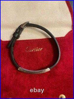 Authentic Cartier Love Leather Bracelet White Gold #751