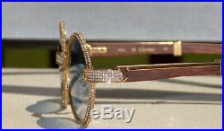 Authentic Cartier Sky Cobalt Rosewood Admiral Buffs Buffalo C Décor Sunglasses