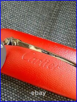 Authentic Cartier Sunglasses Brown Round 55mm