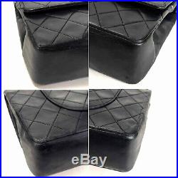 Authentic Chanel Black Quilted Lambskin Classic 2.55 Double Flap Bag