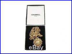 Authentic Chanel CC logos Gold chain necklace