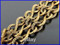 Authentic Chanel Goldtone Medallion 3 Strand Chain Bracelet Made In France +box