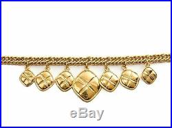 Authentic Chanel vintage Gold-tone Dangling Diamond Choker Necklace