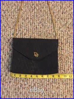 Authentic Christian Dior Vintage Gold Chain Shoulder Bag Clutch Made In France