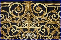 Authentic HERMES 100% Silk Carre Scarf LES TUILERIES Black Gold France