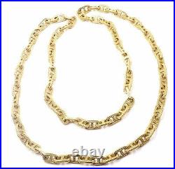 Authentic Hermes George L'Enfant Chain d'Ancre 18k Yellow Gold 33 Long Necklace
