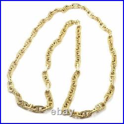 Authentic Hermes George L'Enfant Chain d'Ancre 18k Yellow Gold 33 Long Necklace