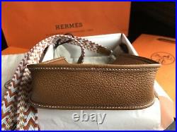 Authentic Hermes Paris Mini Evelyne 16 TPM brown Invoice NEW with BOX