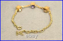 Authentic LOUIS VUITTON Gamble Chain Bracelet Gold Tone #201