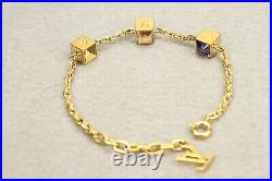 Authentic LOUIS VUITTON Gamble Chain Bracelet Gold Tone #201