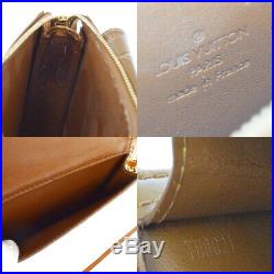Authentic LOUIS VUITTON Mott Shoulder Bag Monogram Vernis M91138 Bronze 04EW318