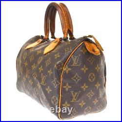 Authentic LOUIS VUITTON Speedy 25 Hand Bag Monogram Leather Brown M41528 30JC331