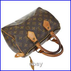 Authentic LOUIS VUITTON Speedy 25 Hand Bag Monogram Leather Brown M41528 30JC331
