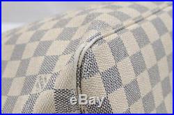 Authentic Louis Vuitton Damier Azur Neverfull MM Tote Bag N51107 LV 73315