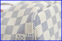 Authentic Louis Vuitton Damier Azur Neverfull PM Tote Bag N51110 LV 75593