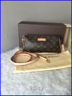 Authentic Louis Vuitton Eva Monogram Clutch Crossbody Bag