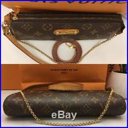 Authentic Louis Vuitton Eva Monogram Clutch Crossbody Bag + Shopping Bag