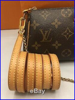 Authentic Louis Vuitton Eva Monogram Clutch Crossbody Bag + Shopping Bag