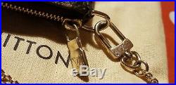 Authentic Louis Vuitton Mini Pochette Monogram Bag With Gold Chain, Plus Dustbag