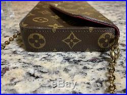 Authentic Louis Vuitton Monogram Pochette Felicie Gold Chain Bag MADE IN FRANCE