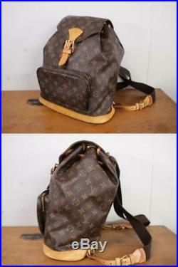 Authentic Louis Vuitton Montsouris Gm Backpack Bag Rucksack Monogram Purse