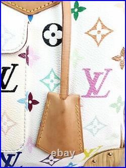 Authentic Louis Vuitton Speedy 30 Multicolor Murakami White Hand Bag with Receipt