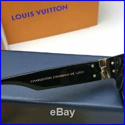 Authentic Louis Vuitton Sunglasses C98008WN LV Black Gold For Men Women