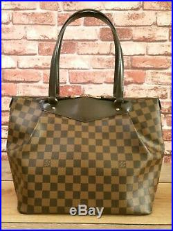Authentic Louis Vuitton Westminster GM Damier Ebene Canvas Tote Bag with Receipt