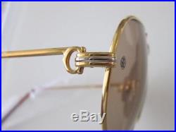 Authentic Made In France Cartier Aviator 3 Gold Vendome 62 MM Sun Wear 18k. Gp