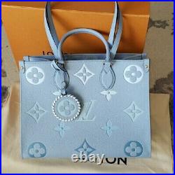 Authentic Monogram Giant Summer Blue Onthego MM Bag by Louis Vuitton by Pool Ed
