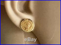 Authentic Vintage Coco CHANEL Button Earrings