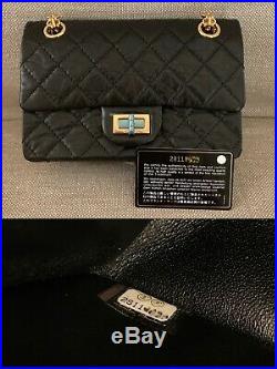 BNIB Chanel 2.55 Black Reissue Quilted Single Flap Bag Gold Chain