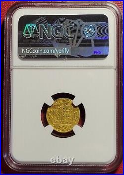 Besancon, France 1655 Half Ducat Gold Coin, Bent(light), NGC Graded AU Details